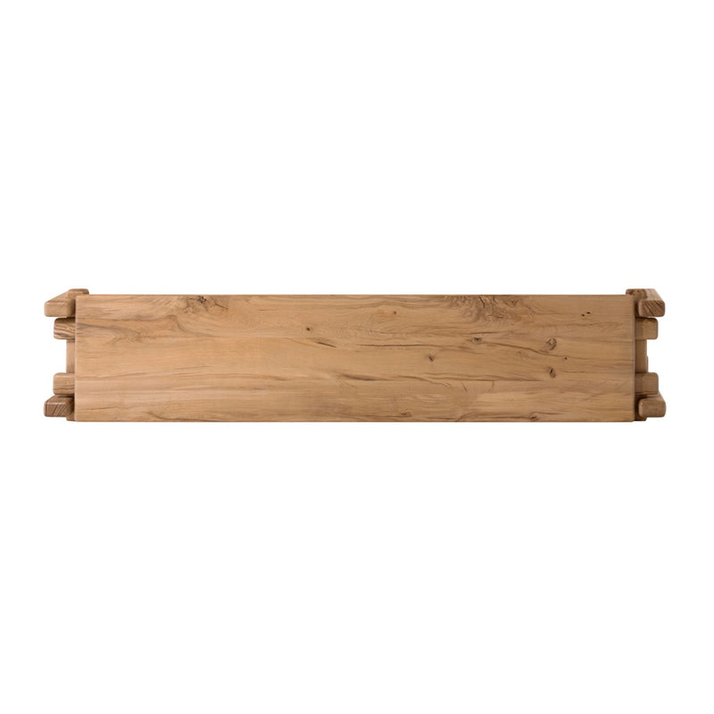 Marcia Low Console Table Natural Reclaimed French Oak Top View 242151-001
