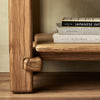 Marcia Low Console Table Natural Reclaimed French Oak Staged View Base Detail 242151-001