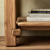 Marcia Low Console Table Natural Reclaimed French Oak Staged View Base Detail 242151-001