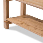 Four Hands Marcia Low Console Table Natural Reclaimed French Oak Lower Tier Detail