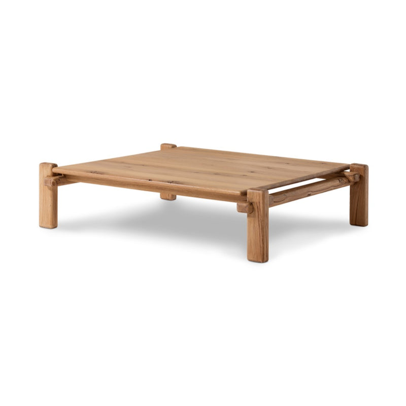 Thomas Bina Marcia Square Coffee Table Natural Reclaimed French Oak Angled View 242147-001