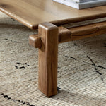 Marcia Square Coffee Table Natural Reclaimed French Oak Staged View Legs 242147-001