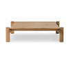 Four Hands Marcia Square Coffee Table Natural Reclaimed French Oak Side View Thomas Bina