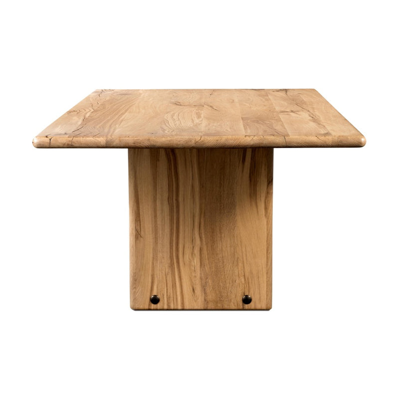 Marcon Dining Table Natural Reclaimed French Oak Side View 242190-001
