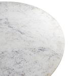 Mariah Round Dining Table White Marble Rounded Edge Detail 234754-003