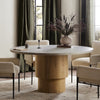 Mariah Round Dining Table White Marble Staged View in Dining Room Four Hands