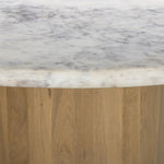 Mariah Round Dining Table White Marble with Solid Oak Base Four Hands