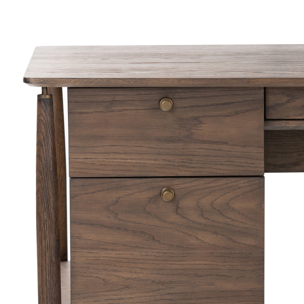 Four Hands Markia Executive Desk - Aged Oak Veneer – Artesanos Design ...