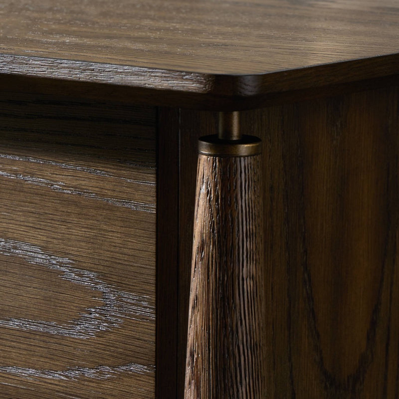 Markia Executive Desk Aged Oak Veneer Detail 236894-001