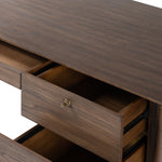 Markia Executive Desk Aged Oak Veneer Open Drawers 236894-001