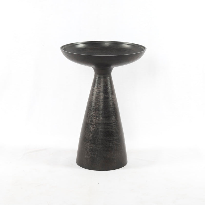 Marlow Mod Pedestal Table Brushed Bronze Side View IMAR-48A
