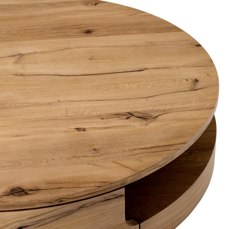 Four Hands Matheus Coffee Table Natural Reclaimed French Oak Top View