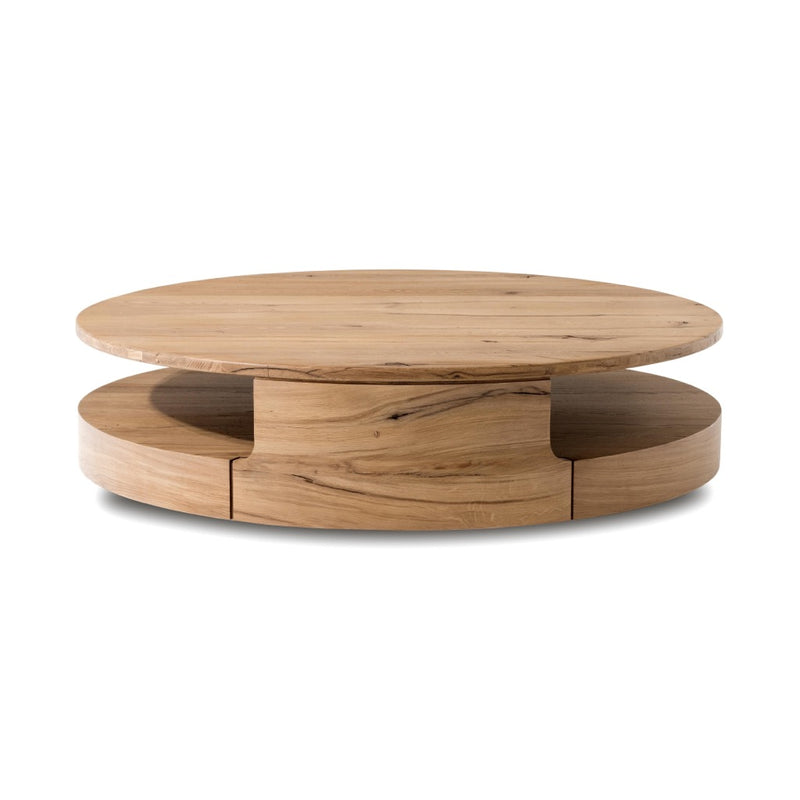 Four Hands Matheus Coffee Table Natural Reclaimed French Oak Back View