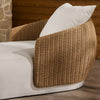 Four Hands Maven Outdoor Chaise staged arm view 