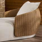 Four Hands Maven Outdoor Chaise staged arm view 