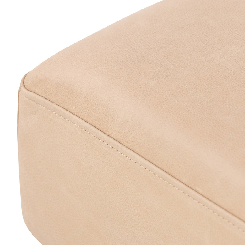 Four Hands Maximo Accent Stool Palermo Nude Top Grain Leather Corner