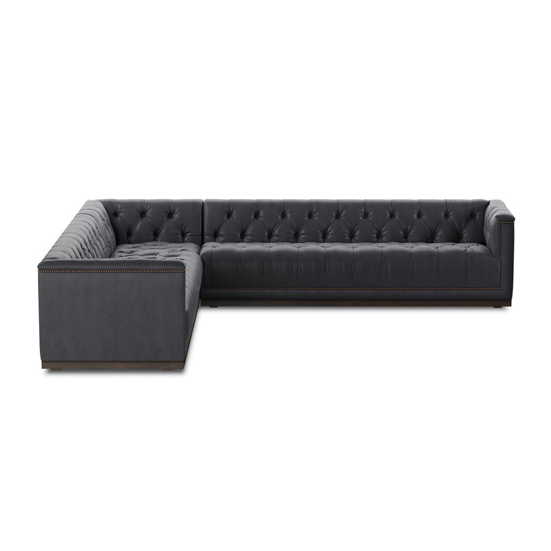Maxx Tufted 3-Piece Sectional Heirloom Black Side View Four Hands