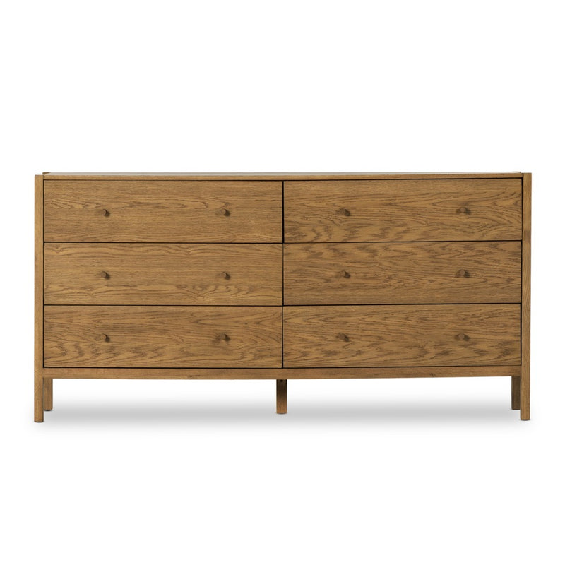 Meadow 6 Drawer Dresser Tawny Oak Front Facing View Four Hands