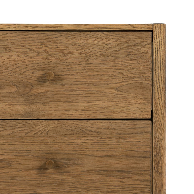 Four Hands Meadow Nightstand Tawny Oak Top Right Corner Detail