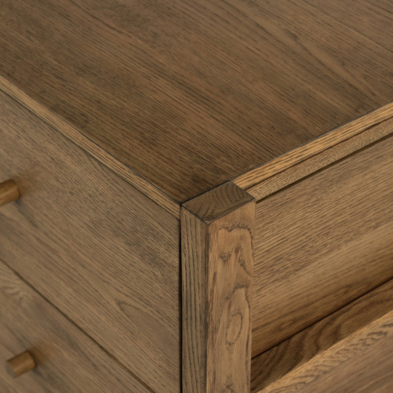Four Hands Meadow Nightstand Tawny Oak Top Right Corner Detail