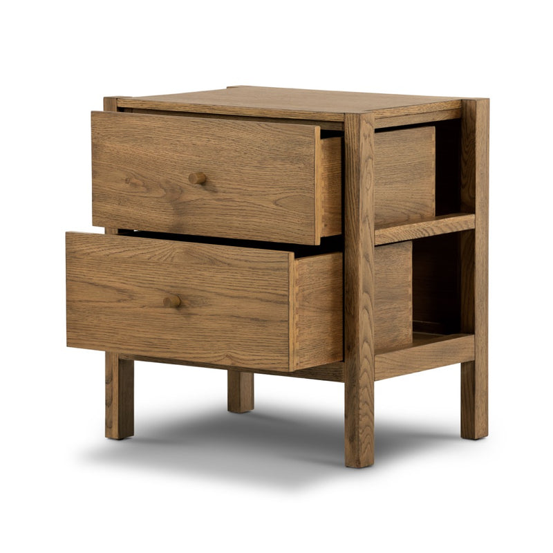 Four Hands Meadow Nightstand Tawny Oak Angled View