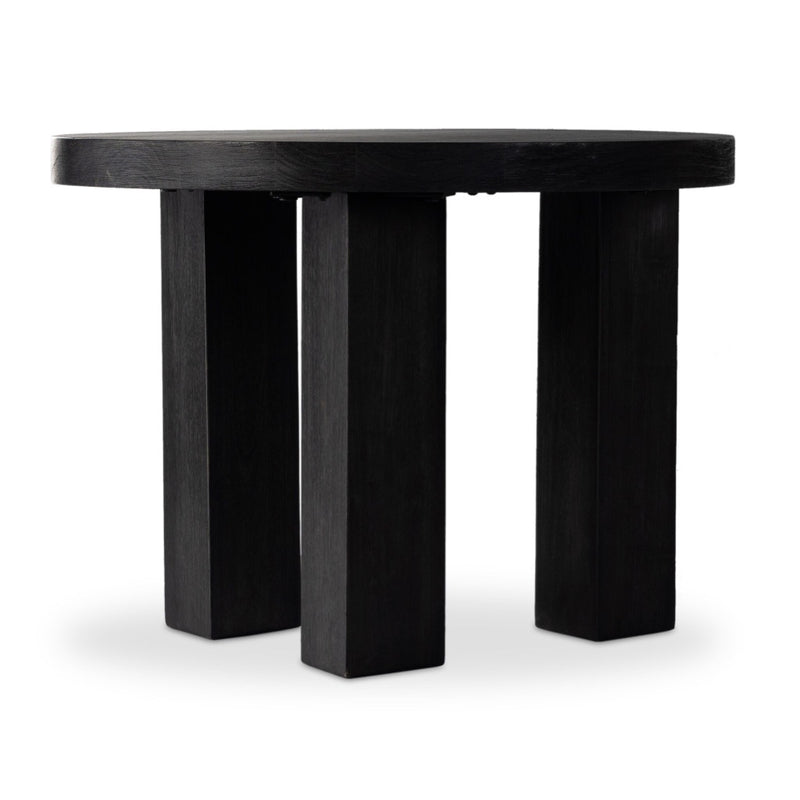 Mesa End Table Ebony Parawood Low Side View
