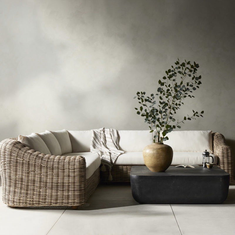 Messina Outdoor 3-Piece Sectional Venao Ivory staged view