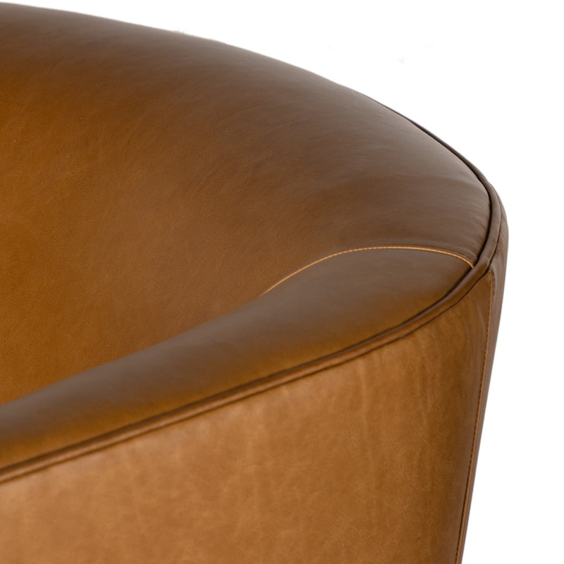 Four Hands Mila Swivel Chair Osorno Camel Curved Backrest