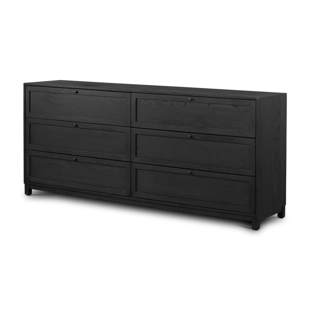 Four Hands Millie 6 Drawer Dresser-Drifted Matte Black