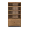 Four Hands Millie Bookcase front view with closed drawer