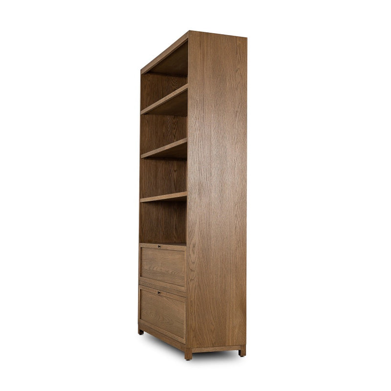 Four Hands Millie Bookcase angled side view 