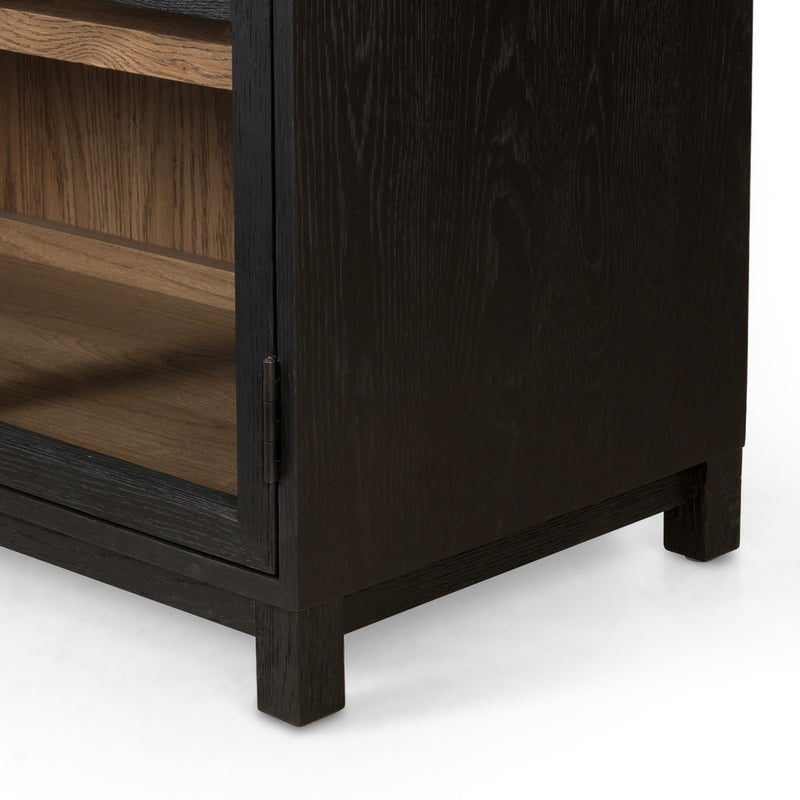 Millie Large Sideboard Matte Black Solid Oak Legs 230632-001
