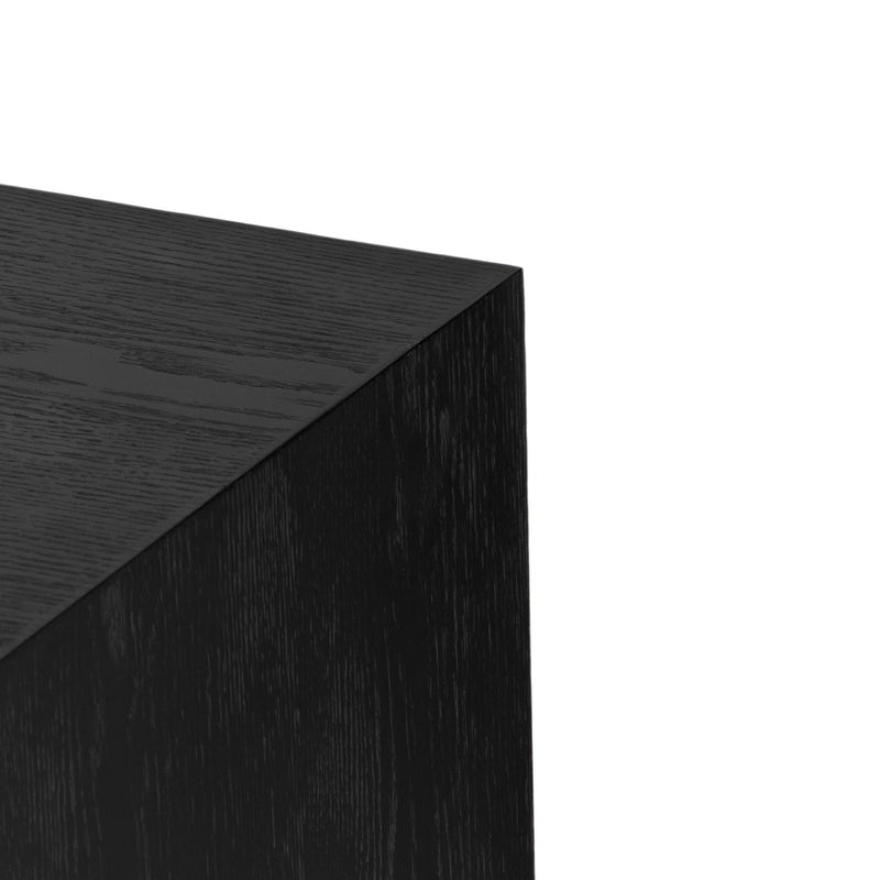 Millie Media Console Drifted Matte Black Top Right Corner Detail 231950-001