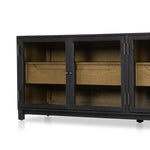 Millie Media Console Drifted Matte Black Glass Front Doors 231950-001