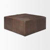 Mercana Minara Square Ottoman Brown Leather angled View
