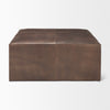 Mercana Minara Square Ottoman Brown Leather Side View 69058