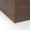 Mercana Minara Square Ottoman Brown Leather Corner Detail