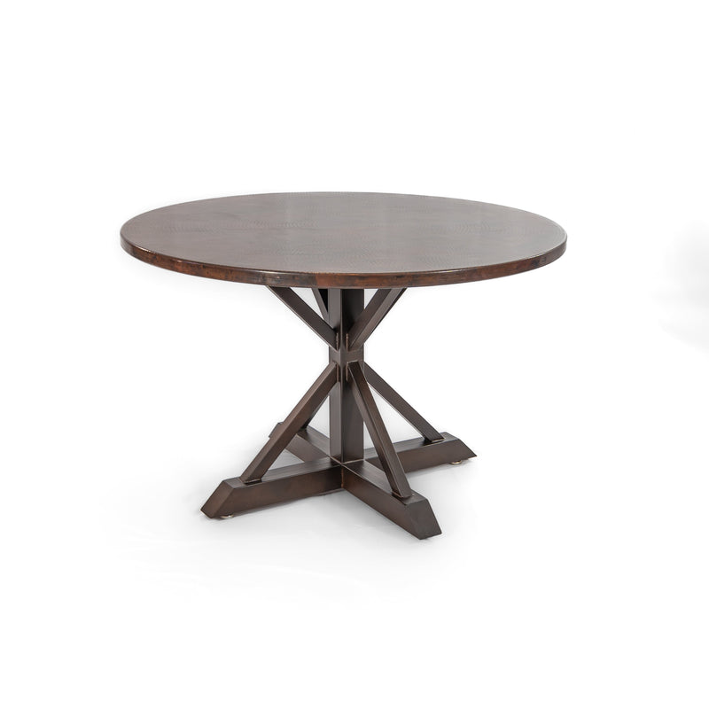 Miners Round Copper Dining Table