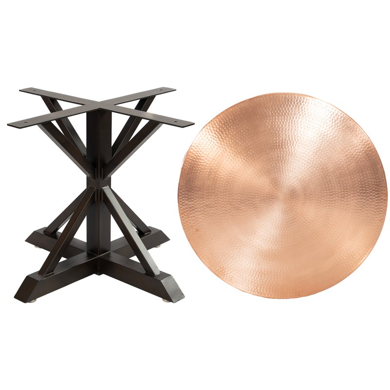 Miners Round Copper Dining Table