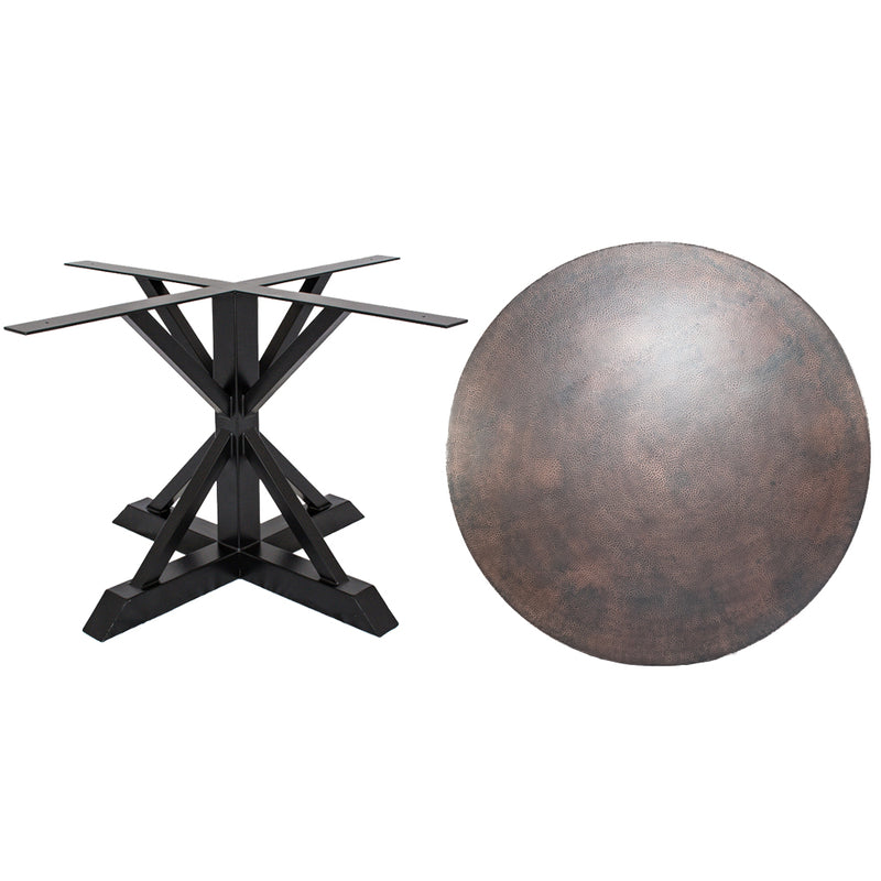 Miners Round Copper Dining Table