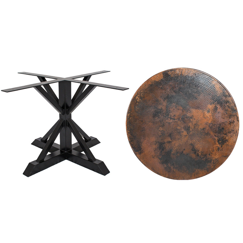 Miners Round Copper Dining Table