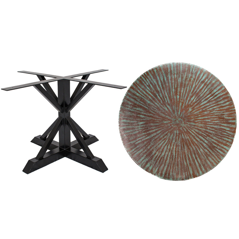 Miners Round Copper Dining Table
