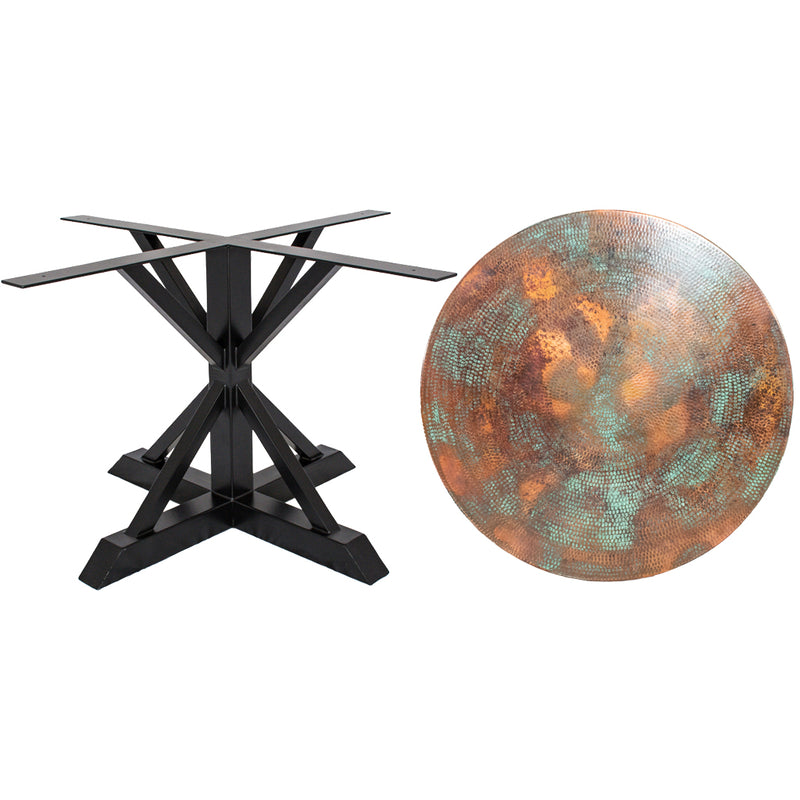 Miners Round Copper Dining Table