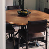 Miners Copper Dining Table - Raw Copper Finish with Black Base - Staged Image