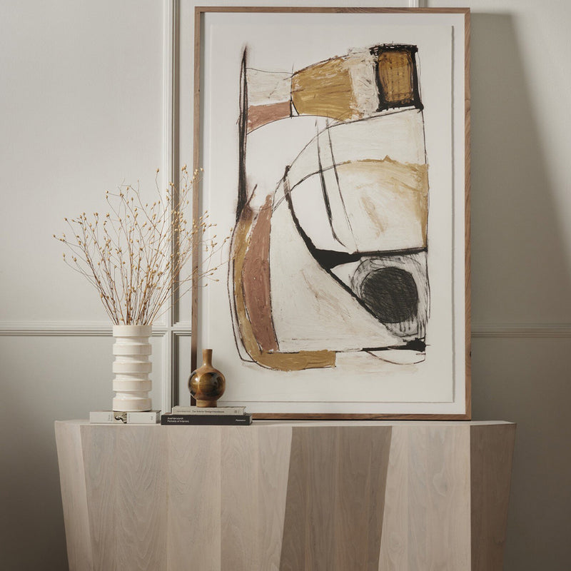 Mixed Media by Dan Hobday Staged View above Console Table Four Hands
