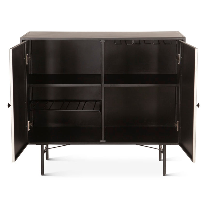 HTD Moab Bar Cabinet open door front view 