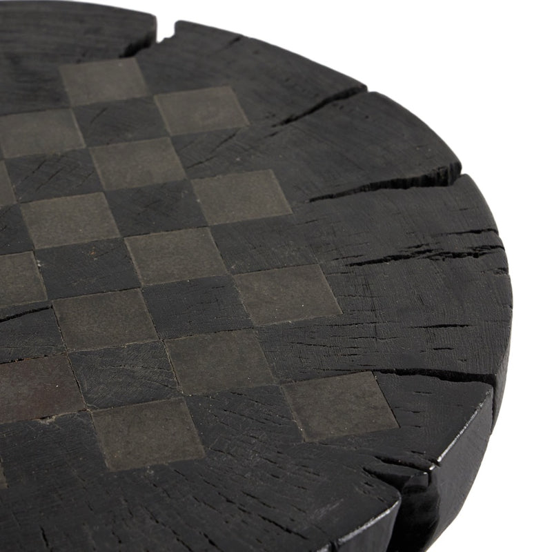 Modern Chess Set Carbonized Black Tabletop Four Hands
