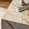 Four Hands Modern Marble Plinth End Table staged close up 