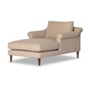 Mollie Chaise Lounge Antwerp Taupe Angled View Four Hands