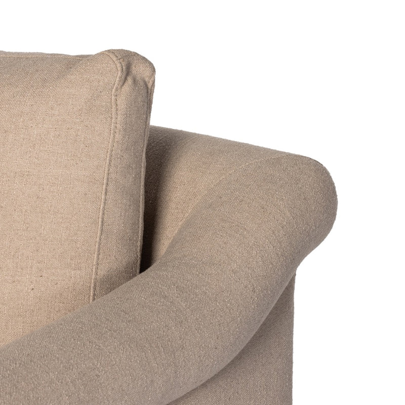 Four Hands Mollie Chaise Lounge Antwerp Taupe Rolled Armrest